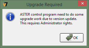 information message: Upgrade Required