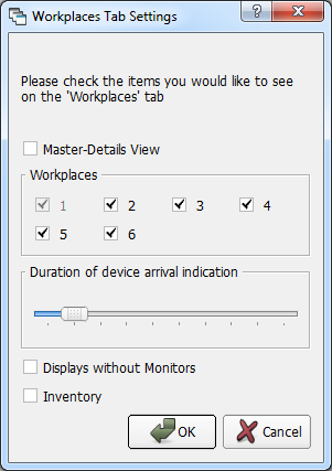 Workplace Tab Settings Window