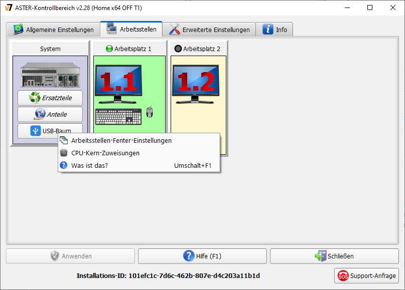 Arbeitsplätze Tab