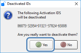 If you want to deactivate a license