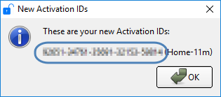 New activation code