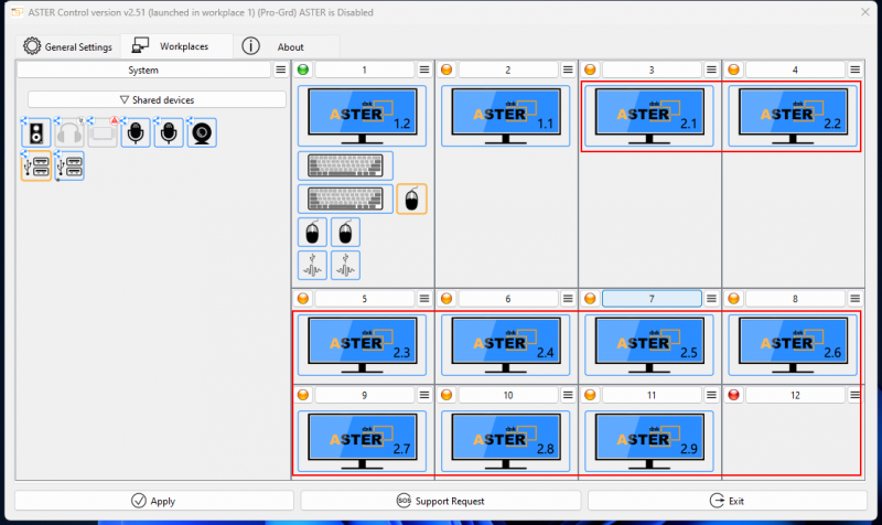 ASTER Control Panel