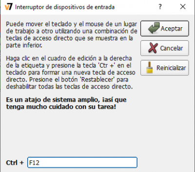 Interruptor de dispositivos de entrada Ventana