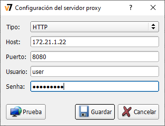 Configuracion del servidor proxy Ventana