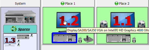 Device assigning by dragging them into work area