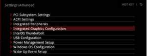  Choosing Integrated Graphic Configuration