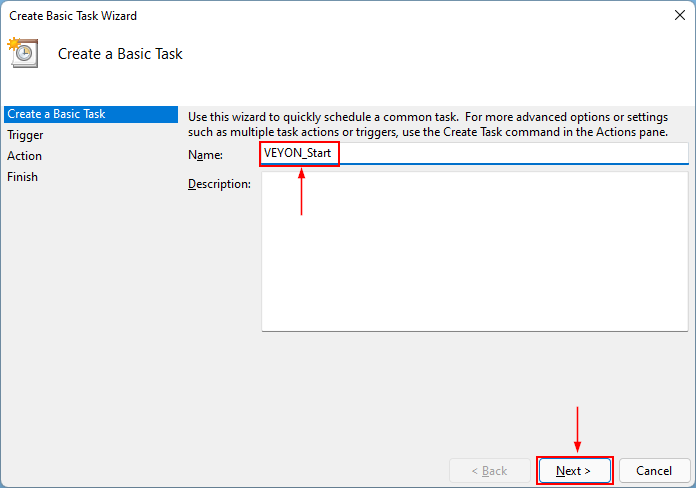 Create a Name for the Basic Task (Figure 15)