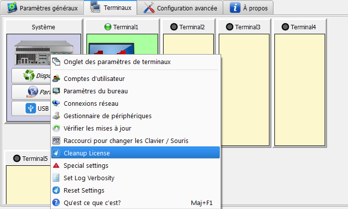 Clear ASTER license information through the use of context menu