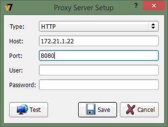 Proxy settings