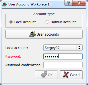 Example of setting up automatic logon with a local account type