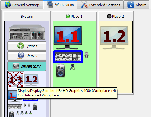 Devices on an inaccessible workplace are displayed in a image behind the bars