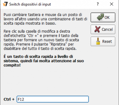 Setting hotkeys for switching input devices