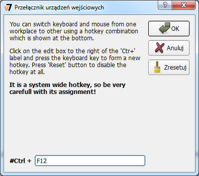 Setting hotkeys for switching input devices