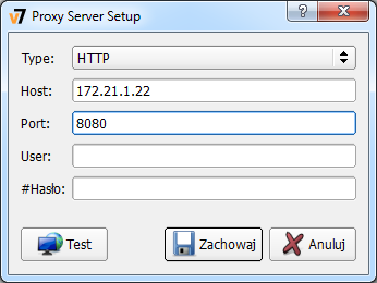 Skonfiguruj ASTER, aby korzystać z serwera proxy