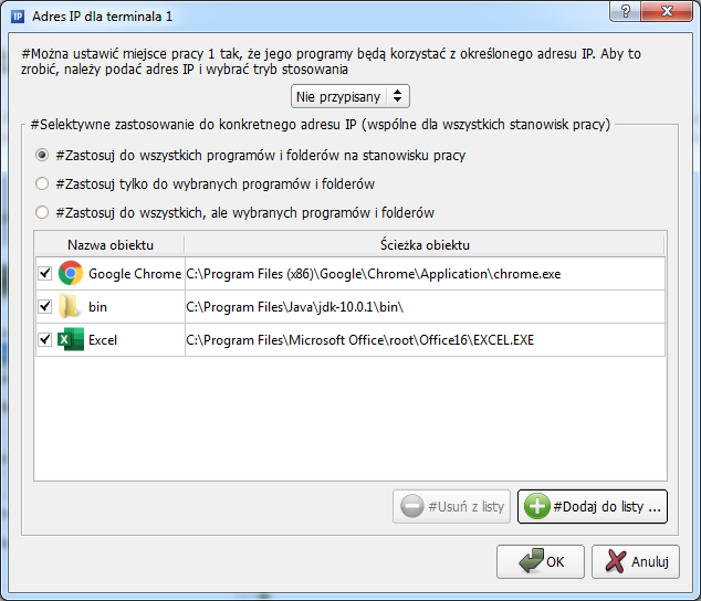 Configuring the IP address for the workstation