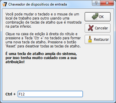 Definir teclas de atalho para alternar dispositivos de entrada