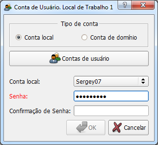 Exemplo de configuração do login automático com um tipo de conta local