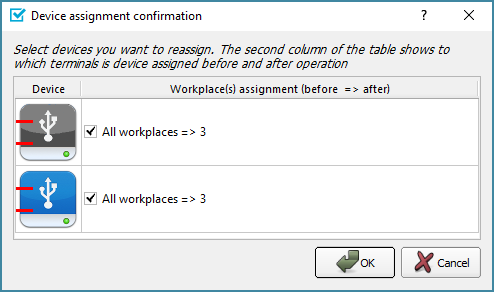Device assignment confirmation